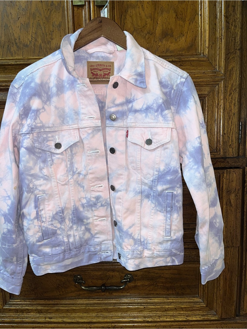 Levi's Tie-Dye Pink and Lavender Jean Jacket